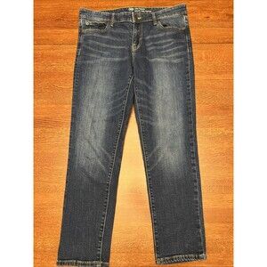 GAP Women's 29/8R Classic Girlfriend Mid Rise Dark Wash Denim Jeans